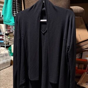 Athleta Black Open-front High-lo Textured Cardigan (S) EUC!